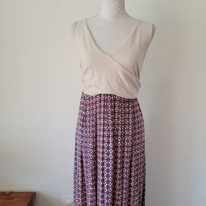 Maeve Maxi Dress Wrap Style Top Geometric Bottom